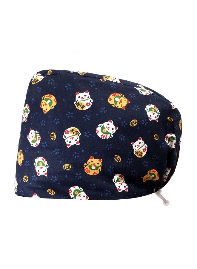 NIBEMINENT Nice-looking Printing Doctor Hat Surgical Cap for Long Hair Classic Nurse Baotou Caps Women Men Sweat-absorbent Towel Scrub Hat