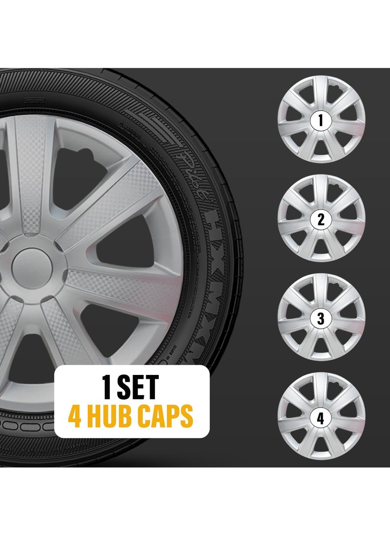 Generic - 15 Inch Wheel Cap with Universal Wheel Hubcaps Set of 4 Pcs Automotive Hub Snap-On Rings Wheel Cover - WJ-5085-A-15 - Image 1