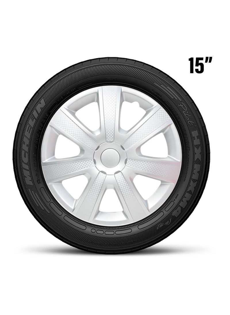 Generic - 15 Inch Wheel Cap with Universal Wheel Hubcaps Set of 4 Pcs Automotive Hub Snap-On Rings Wheel Cover - WJ-5085-A-15 - Image 1