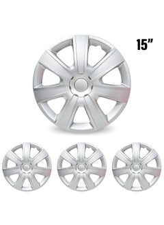 15 Inch Wheel Cap with Universal Wheel Hubcaps Set of 4 Pcs Automotive Hub Snap-On Rings Wheel Cover - WJ-5085-A-15