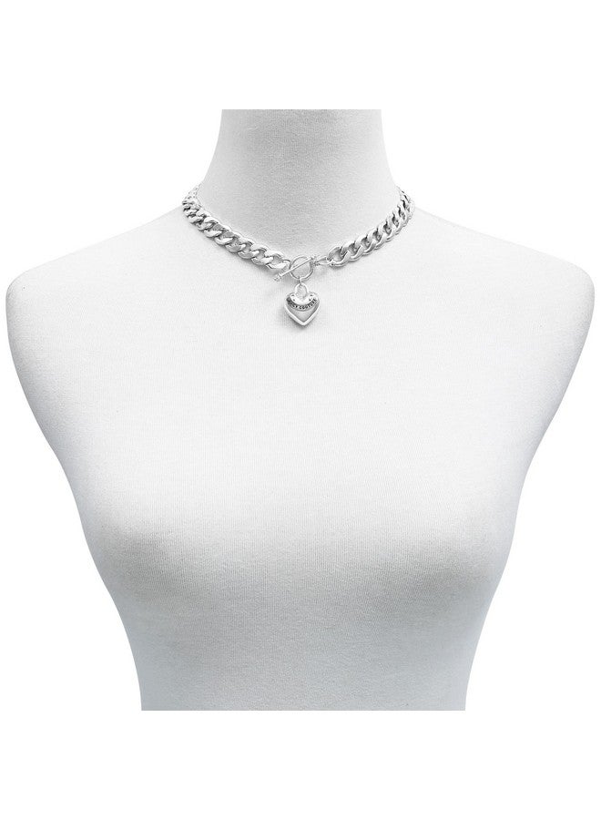 Juicy Couture Silvertone Heart Charm Necklace for Woman