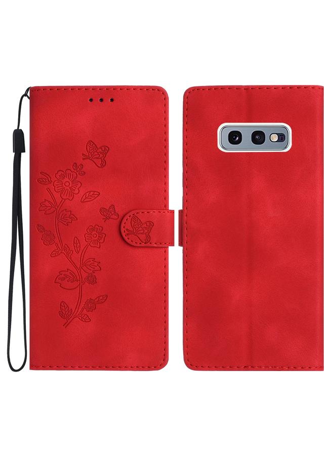 S-TOP Case For Samsung Galaxy S10e Flower Butterfly Embossing Pattern Leather Phone Case - Image 1