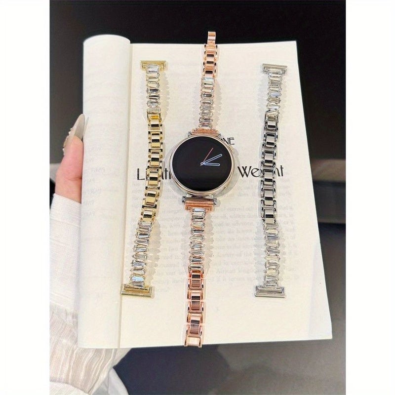 Golden Chain With Diamond Inlay Smartwatch Band For HW Watch Fit3 Fit4 - Image 2