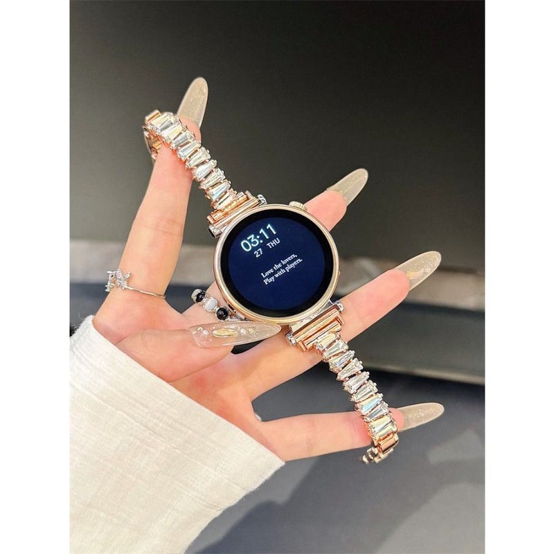 Golden Chain With Diamond Inlay Smartwatch Band For HW Watch Fit3 Fit4 - Image 5