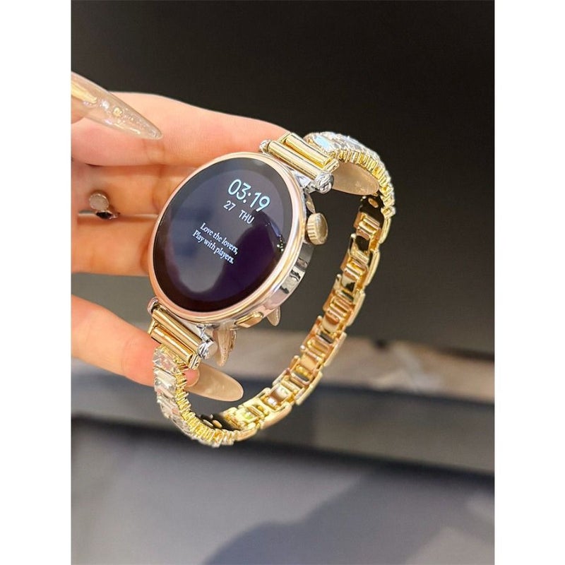 Golden Chain With Diamond Inlay Smartwatch Band For HW Watch Fit3 Fit4 - Image 4
