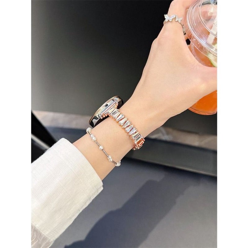 Golden Chain With Diamond Inlay Smartwatch Band For HW Watch Fit3 Fit4 - Image 1