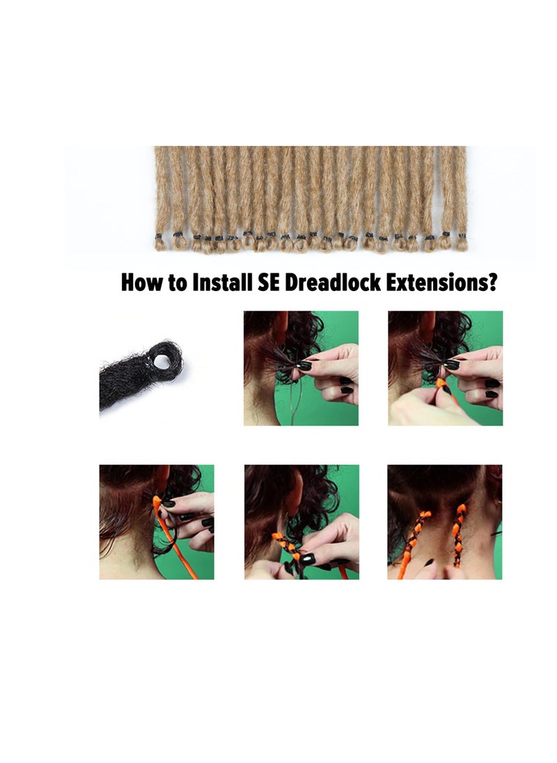 Synthetic Dreadlock Extensions, 24'' Thin 0.6cm Long Synthetic Crochet Dreads Extensions, 10 Strands Single Ended Dreadlock Extensions, Hair Dreads Extensions Light Brown to Blonde