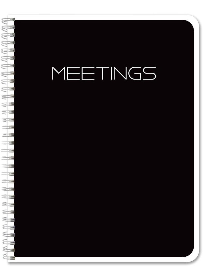 BookFactory BookFactory Meeting NotebookMeeting Book for Work Black 120 Pages Ruled Format 85in x 11in WireO Bound MTG1207CWAMeetingsKMX  - Image 1