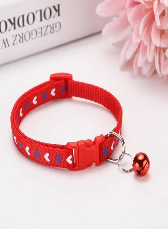 Litvibes Cat Collars Breakaway with Bell & Love Design,Kitten & Small Dogs Soft Adjustable,Safe,Solid & Protection for Cats & Puppies,Cute Kitty Neckband with Love Design - (RED),140x20 cm - Image 1