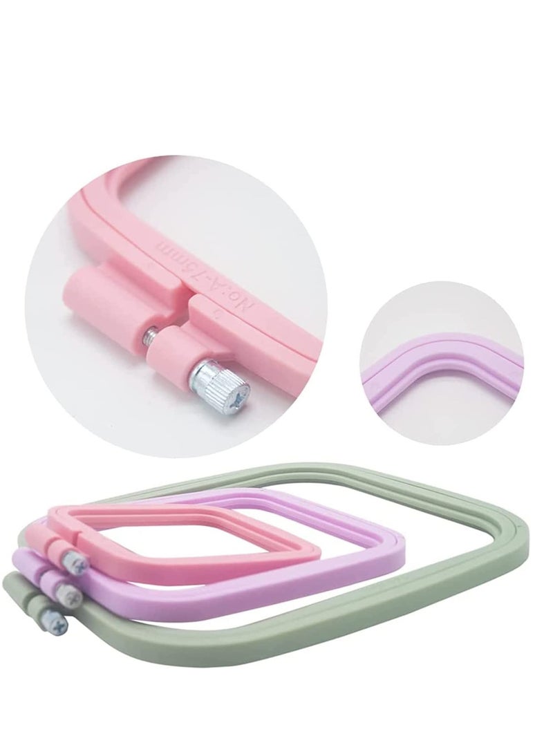 SYOSI KASTWAVE 3 Pieces 3 Sizes Square Embroidery Hoops, Cross Stitch Hoop and ABS Plastic Embroidery Hoops for Embroidery, Cross Stitch and DIY Craft Sewing - Image 3