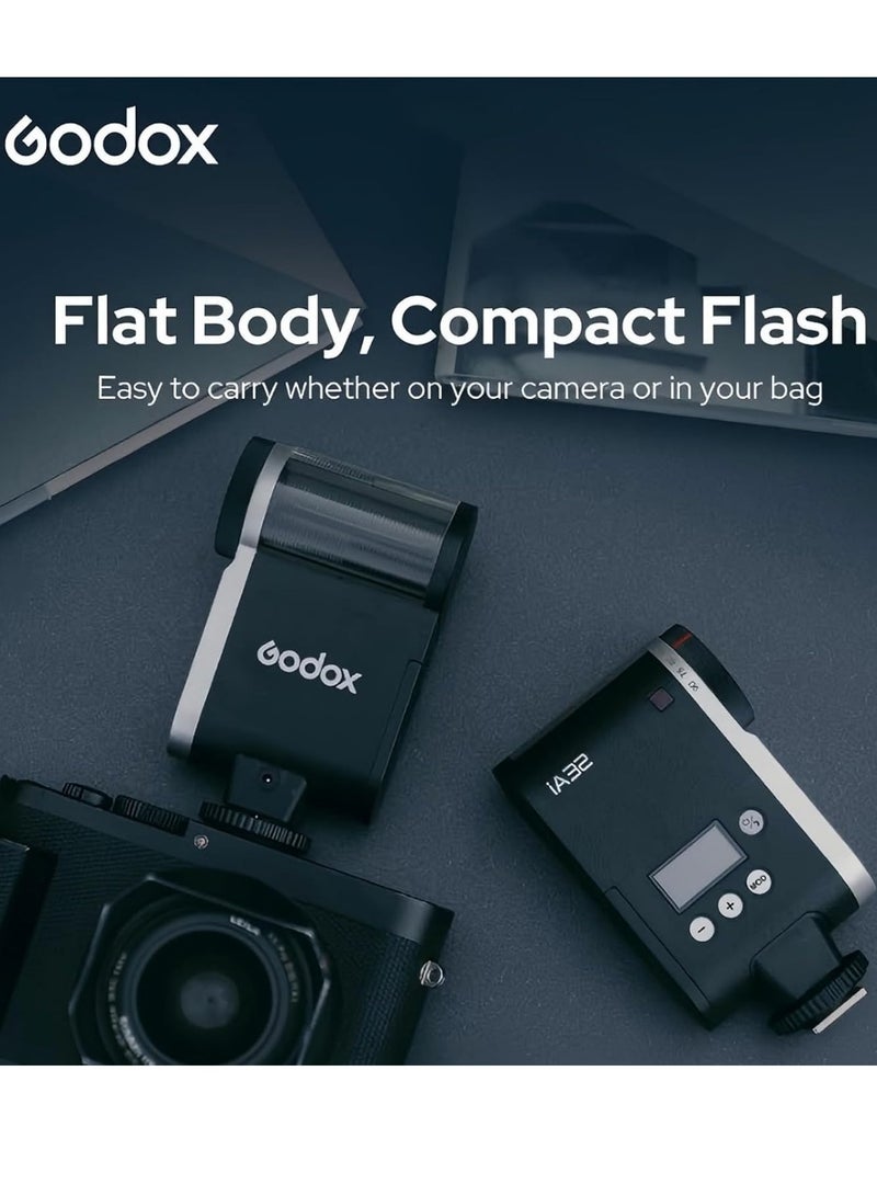 Godox iA32 iFlash Camera Flash Mini Speedlite GN15 A/M Mode with S1/S2 Optial Trigger Tiltable Flash Head for Fuji,Canon,Nikon,Sony,Olympus,Panasonic Camera - Image 5