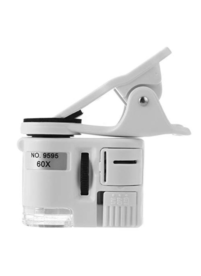 Generic HAIIQU 60X Digital Microscope for Cell Phone with LED Light Phone Universal Mobile Magnifying Glass Macro Lens Zoom Clip Compound Microscop (Color show)  - Image 1