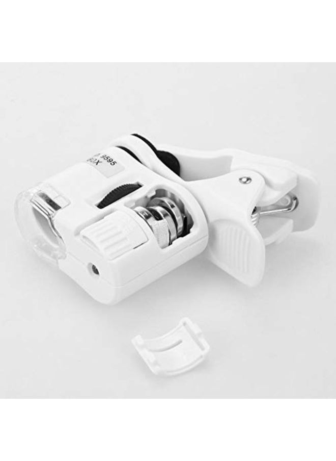 HAIIQU 60X Digital Microscope for Cell Phone with LED Light Phone Universal Mobile Magnifying Glass Macro Lens Zoom Clip Compound Microscop (Color show)
