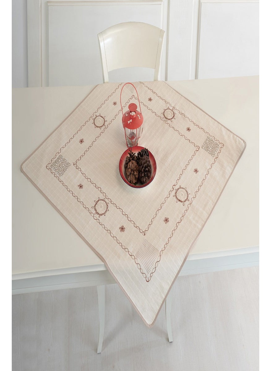 Ödel Home Embroidered Tablecloth with Piping Motif 
