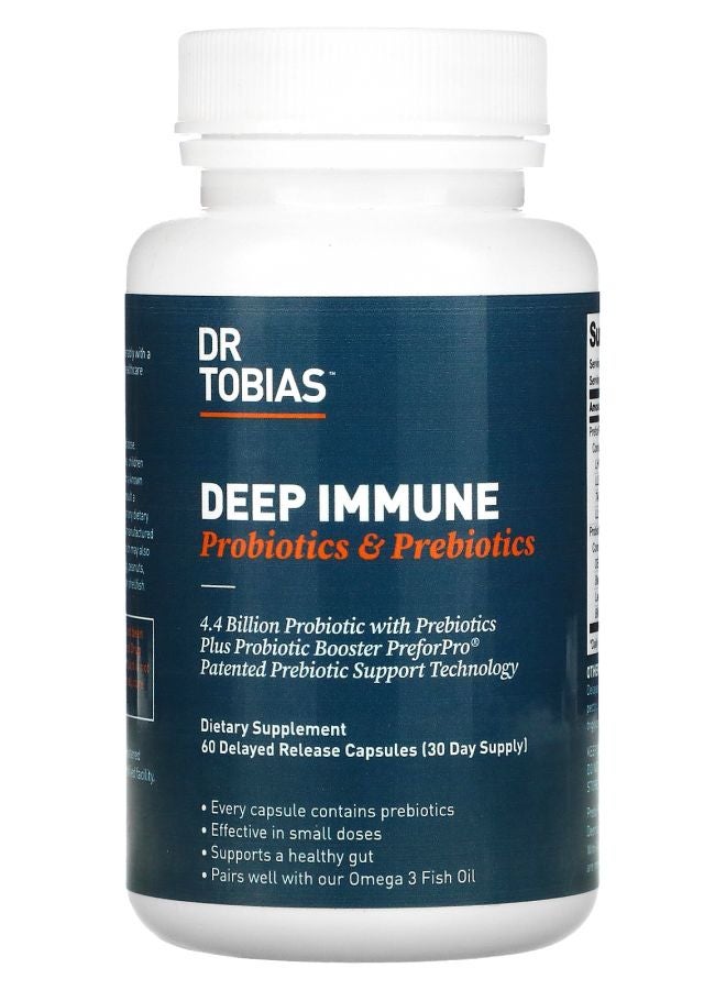 Dr. Tobias Deep Immune Probiotics & Prebiotics 60 Delayed Release Capsules