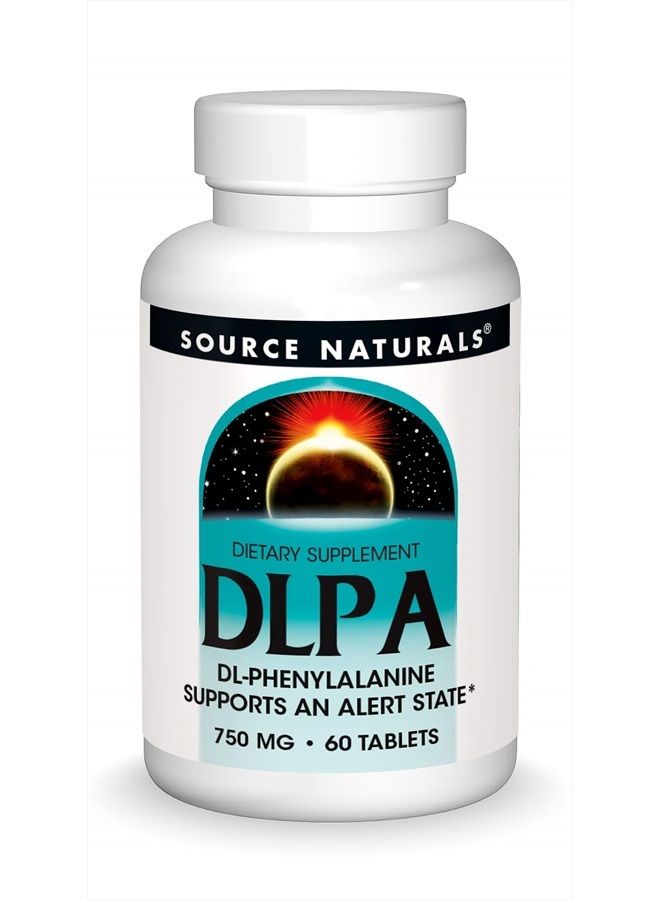 Source Naturals DLPA DL-Phenylalanine 750 mg - 60 Tablets - Image 1