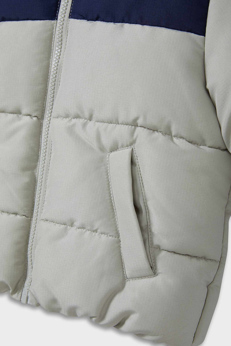 DeFacto Grey BabyBoy Baby Boy Waterproof Zipper Hooded Puffer Jacket Casual - Image 2