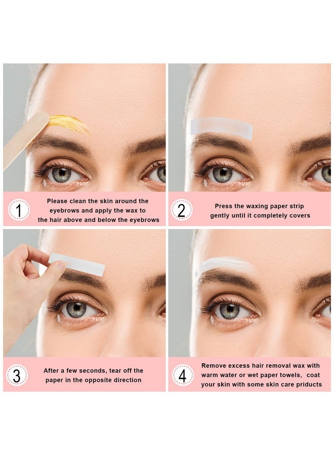 مايتيز 200 قطعة من شرائح الشمع الصغيرة للحواجب لإزالة الشعر من ورق الشمع وشرائط شمع الوجه لإزالة الشعر بالشمع للنساء والفتيات والرجال والحاجب والجسم والأذرع والشفاه 0.4 × 2.4 بوصة أبيض (400 قطعة) - Image 5