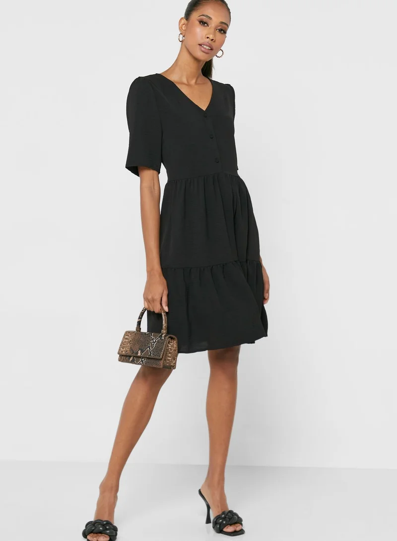 ONLY Button Detail Tiered Dress