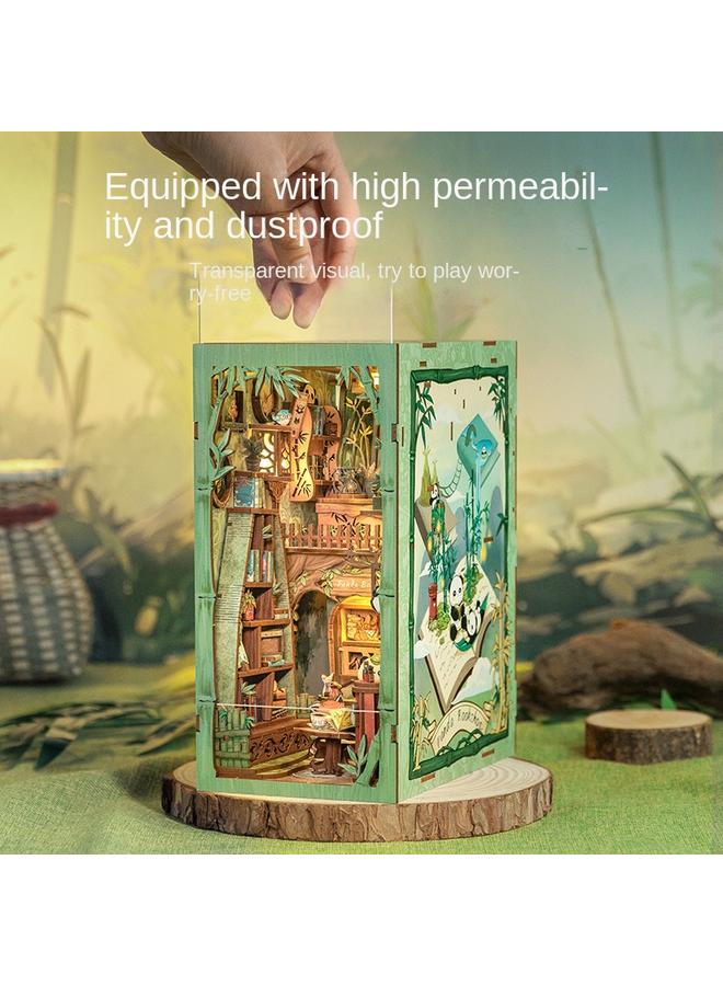 Bluejw Eternal Bookstore Diy Wooden 3D Handmade Assembled Book Stand Model Exquisite Toy Gift Toy - Image 4