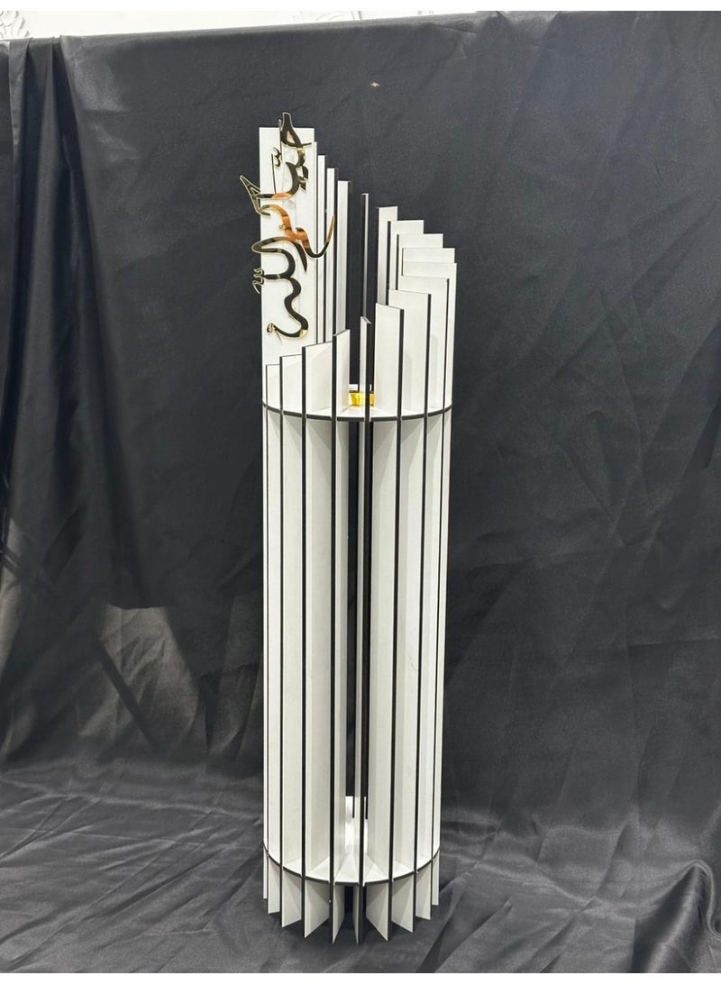 fan baytk Round Wooden Incense Burner with Gradient Slice Design - 20 x 20 x 80 cm: A touch of luxury in every corner of your home  - Image 1