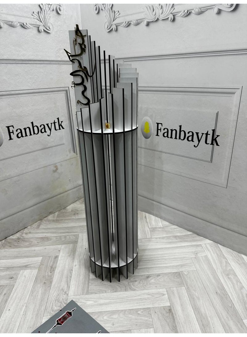 fan baytk Round Wooden Incense Burner with Gradient Slice Design - 20 x 20 x 80 cm: A touch of luxury in every corner of your home  - Image 4