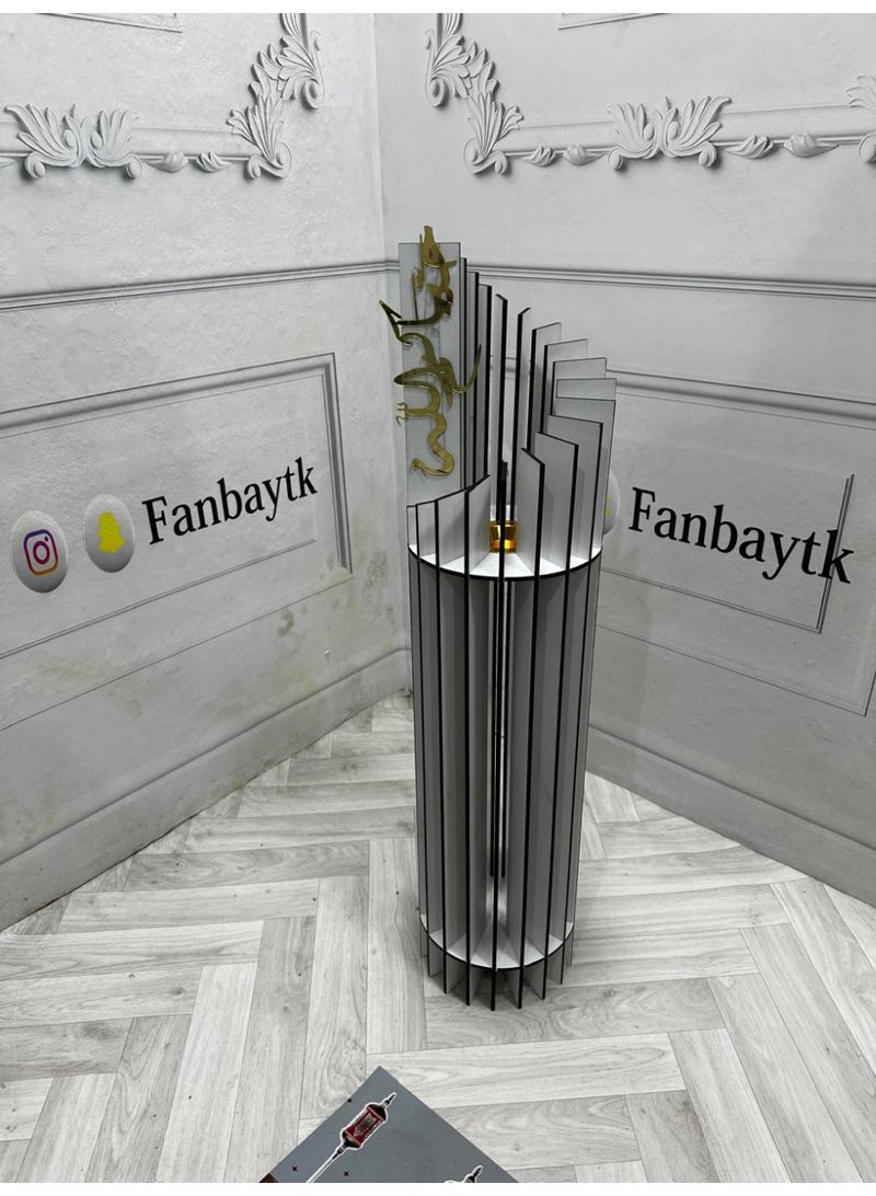 fan baytk Round Wooden Incense Burner with Gradient Slice Design - 20 x 20 x 80 cm: A touch of luxury in every corner of your home  - Image 2