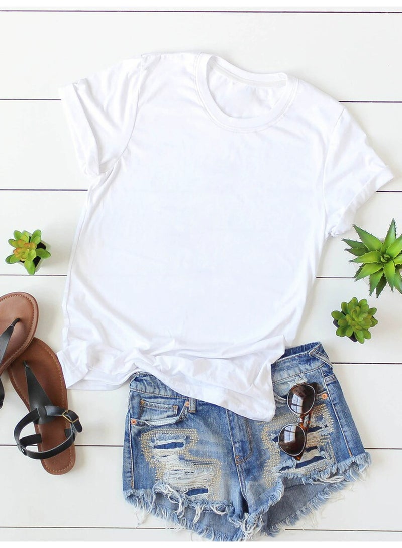 Women Short Sleeve Regular Fit T-Shirt white - Image 1