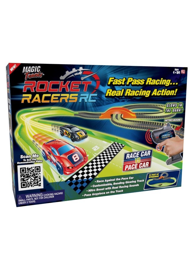 Ontel Magic Tracks Rocket Racers Remote Controlled Race Car Vs Pace Car Track Set (Mtrr-Mc4/2) - Image 1