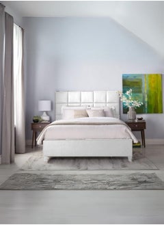 Bed and Mattress Zone Kingsman Upholstered Bed 200x180 King Size White Color 