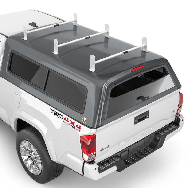 AA-Racks Model DX36 Universal Pickup Truck Cap & Topper 2 Bar Ladder Roof Van Rack System - Sandy Black