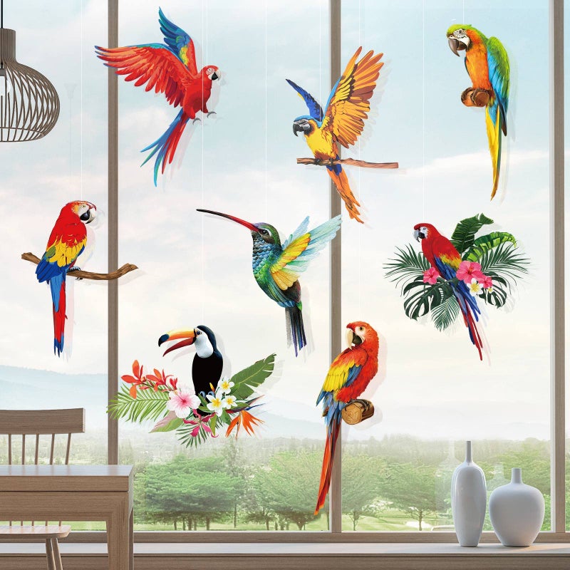 Spakon 24 Pcs Tropical Birds Honeycomb Paper Cutouts, Parrot Honeycomb, Jungle Party Decorations Hanging Parrot Luau Party Decorations, Summer Tiki Bar Party Decor, Flying Bird Hawaiian Party Decor - Image 2