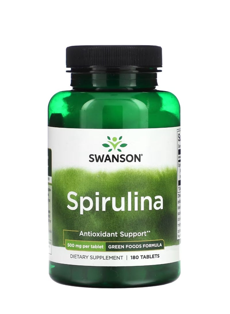 SWANSON Spirulina 500 mg 180 Tablets - Image 1