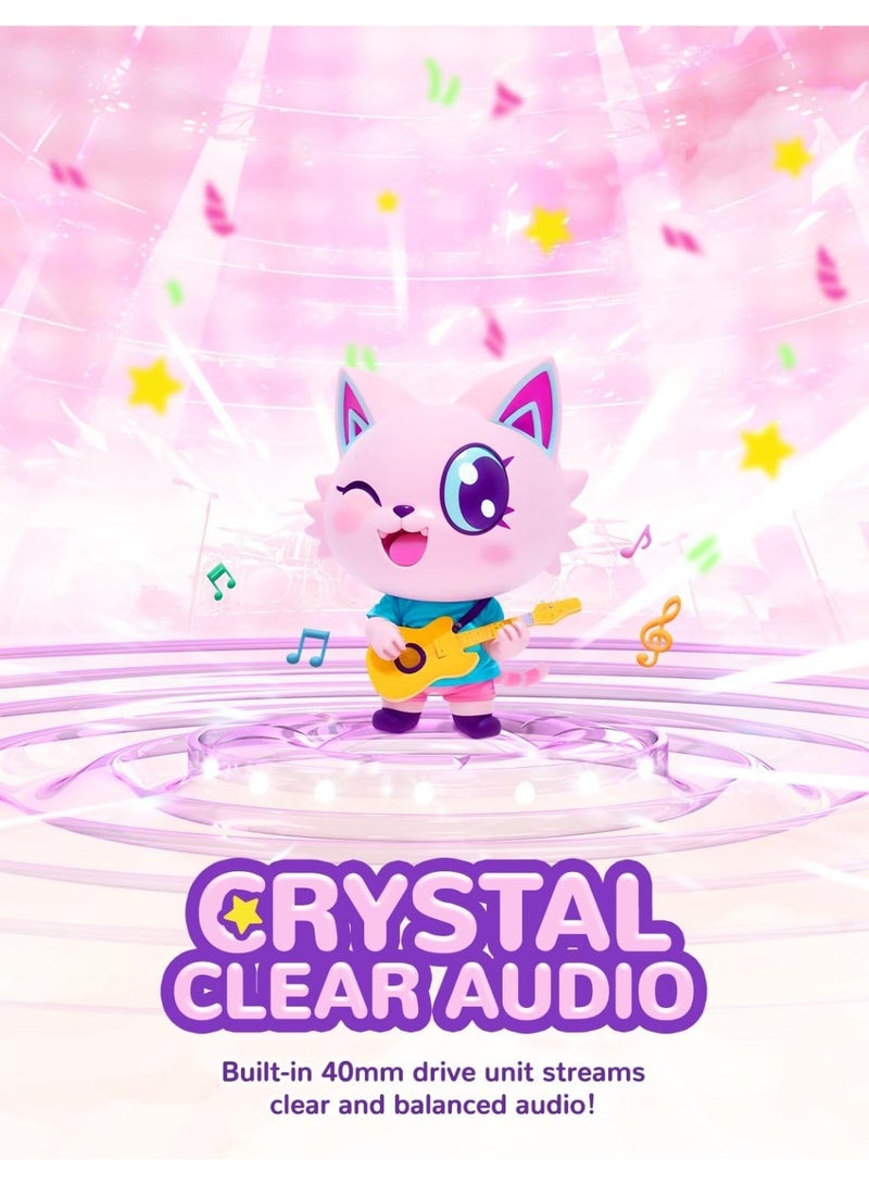 iClever Kids Headphones, LED Light Up Cat Ear, 85dBA Safe Volume, Stereo Sound Toddler Headphones, Foldable 3.5mm Wired Kids Headphone for Tablets School Travel - Image 5