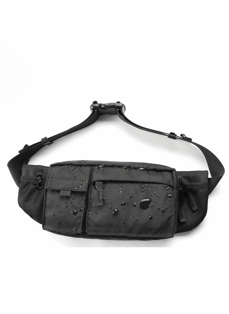 Excefore - Waist Bag, Large Waterproof Black Men's Women's Adjustable Straps Premium Lightweight Waist Bag for Gym Fitness Workout Travel Work Commute - Image 1