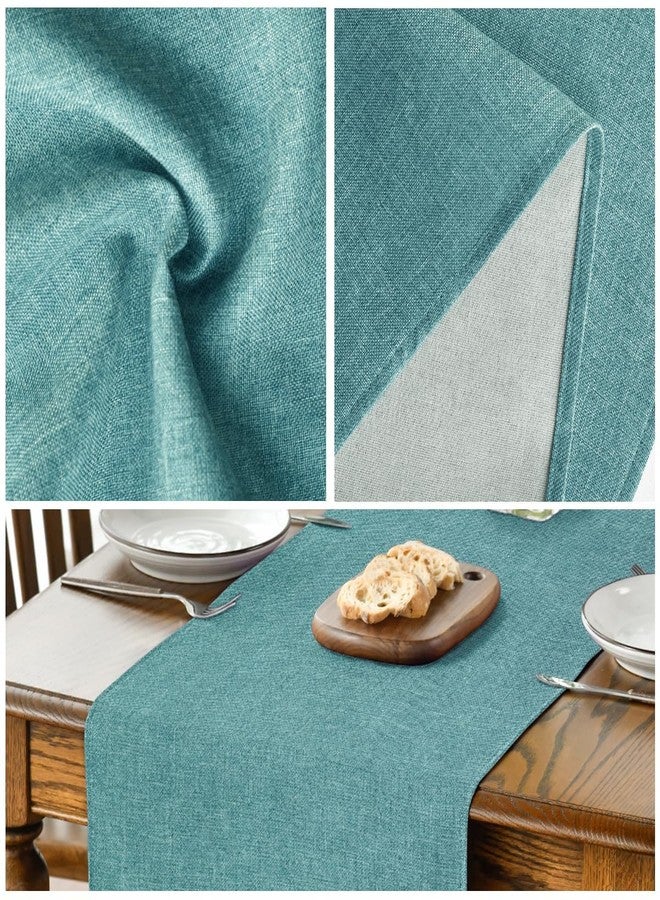 Artoid Mode Turquoise Aqua Table Runner, Seasonal Summer Washable Kitchen Dining Table Decoration for Home Party Decor 13x72 Inch - Image 4