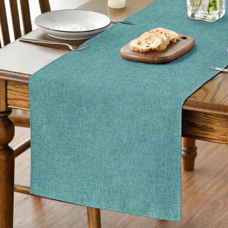 Artoid Mode Turquoise Aqua Table Runner, Seasonal Summer Washable Kitchen Dining Table Decoration for Home Party Decor 13x72 Inch - Image 1