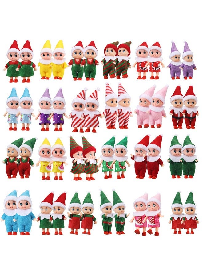 Leitee Tiny Elf Doll Mini Elves Cute Plush Elf Toy Miniature Elf Decoration New Year Stuffed Stocking (24 Pcs) - Image 1