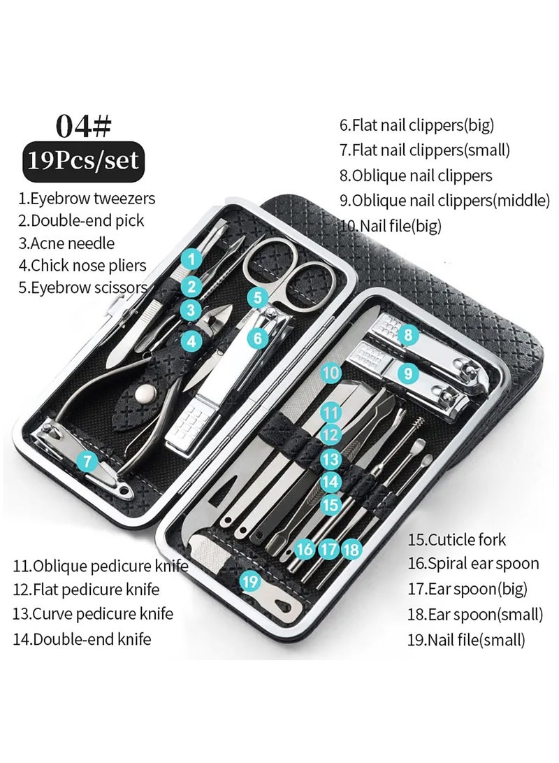Generic 19 Piece Nail Clipper Manicure and Manicure Pedicure Set with Storage Bag - Image 3