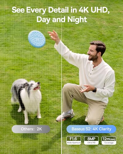 Baseus S2 4K Solar Security Cameras Wireless Outdoor - Radar+PIR Detection, AI Face Recognition, Auto Sunlight-Tracking, Color Night Vision, IP67, No Monthly Fee, Local Storage, Featured at CES 2025 - Image 3