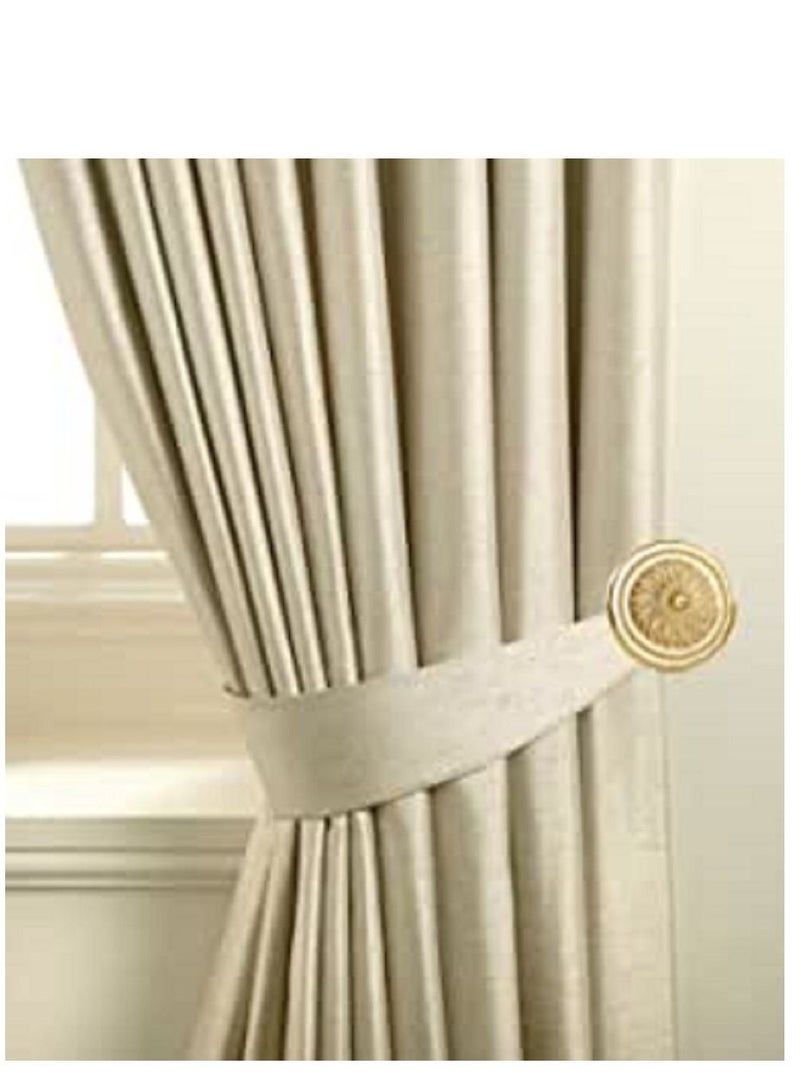 IDT 1 Pair Curtain Holdbacks Window Tie Backs Holders For Bedroom Wall Office Decor Home Sheer Blackout Drapes Blind Curtains Decorations Accessories Buckle Hooks Golden Colour - Image 1