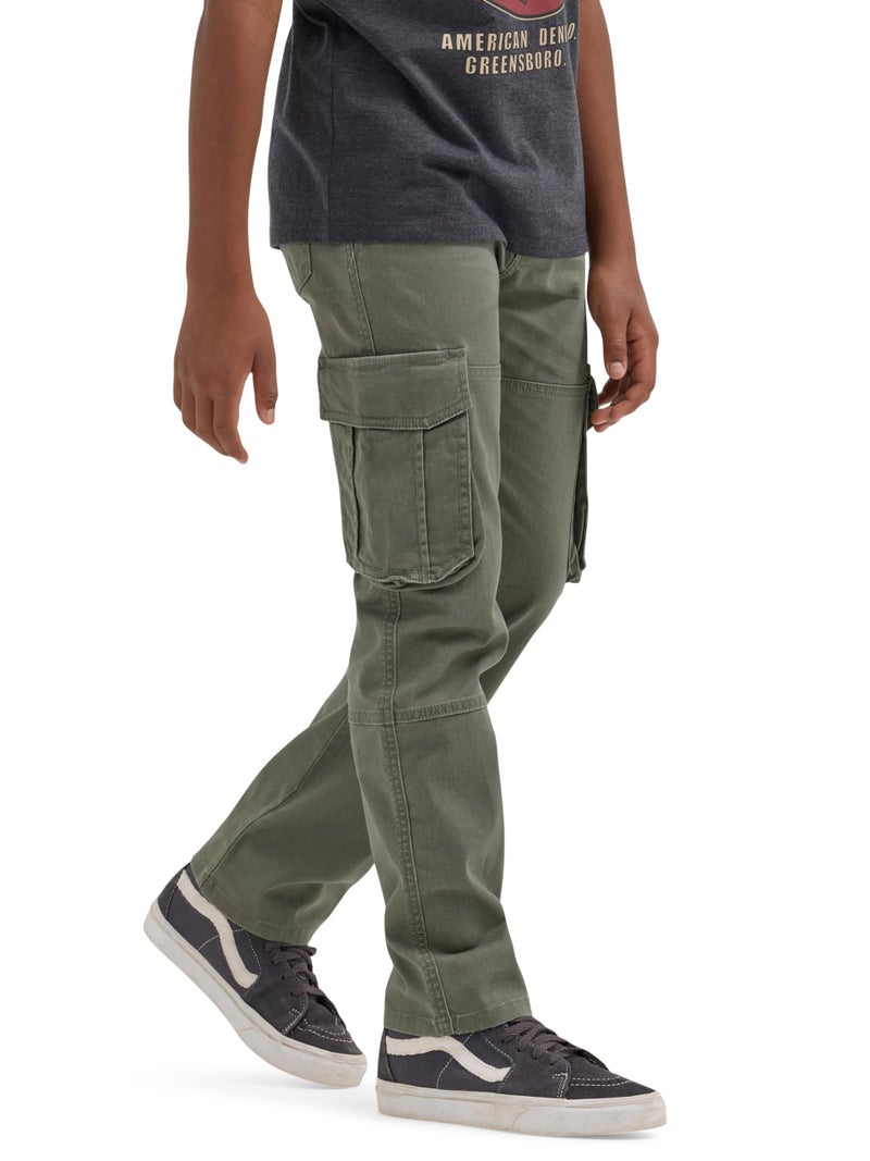 Wrangler Authentics Boys' Cargo Pant, Olive, 14 - Image 1
