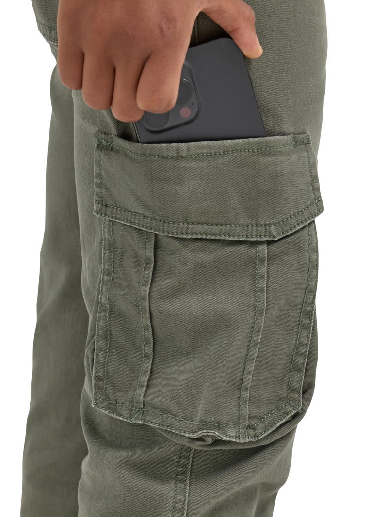 Wrangler Authentics Boys' Cargo Pant, Olive, 14 - Image 3