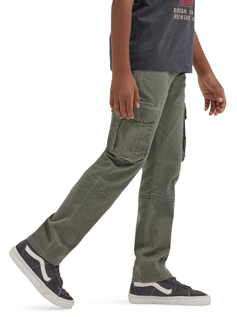 Wrangler Authentics Boys' Cargo Pant, Olive, 14 - Image 2