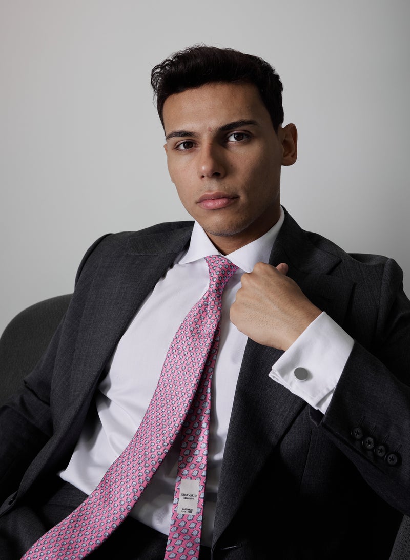 Elliot Martin Elliot Martin tie 100% Silk Twill neck ties Premium Men's Tie(Pink)  - Image 4