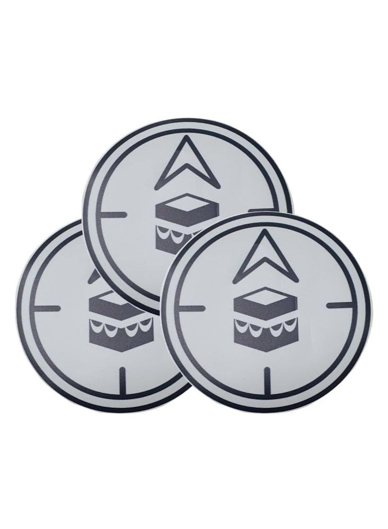 RYN Qibla Sign for Praying  3pcs Bundle of Vinyl Sticker Signage to indicate Qibla Vinyl Decal Stickers for Muslim Kaaba  ROUND A - Image 1