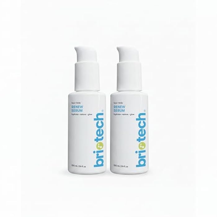 BRIOTECH Renew Serum, Hypochlorous Acid Mineral Gel, Soften Fine Line Appearance, Smooth Skin for Face, Neck, Chest, Spot Corrector, Soothe Redness, Vegan, 3.4 fl oz (2 Pack) - Image 1