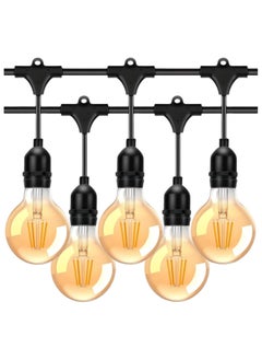 SP 33FT Outdoor String Lights, Commercial Grade Festoon Lights 10 Meter 20 LED Bulbs, Outdoor Waterproof Decorative Hanging Light String for Patio Garden Porch Yard (10M with G80 Amber)  - Image 1