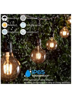 SP 33FT Outdoor String Lights, Commercial Grade Festoon Lights 10 Meter 20 LED Bulbs, Outdoor Waterproof Decorative Hanging Light String for Patio Garden Porch Yard (10M with G80 Amber)  - Image 5