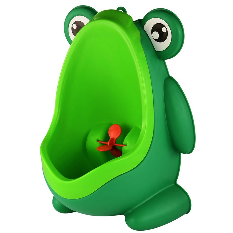 Sundee Cute Frog Standing Potty Training Urinal for Boys Toilet with Funny Aiming Target - Blackish Green - Image 1